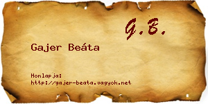 Gajer Beáta névjegykártya